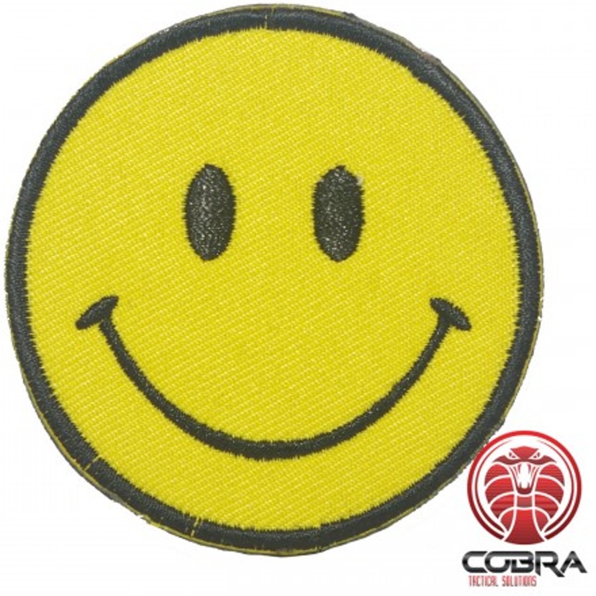 Happy Smiley geborduurde rode patch | Strijkpatches | Military Airsoft